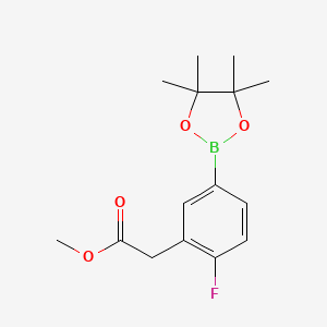 molecular formula C15H20BFO4 B12299627 Methyl 2-(2-fluoro-5-(4,4,5,5-tetramethyl-1,3,2-dioxaborolan-2-YL)phenyl)acetate CAS No. 1431546-19-8