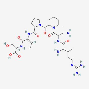 2-[[(E)-2-[[1-[1-[3-amino-2-[[2-amino-5-(diaminomethylideneamino)-3-methylpentanoyl]amino]butanoyl]piperidine-2-carbonyl]pyrrolidine-2-carbonyl]amino]but-2-enoyl]amino]-3-hydroxypropanoic acid