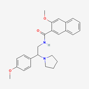 molecular formula C25H28N2O3 B1229968 3-甲氧基-N-[2-(4-甲氧基苯基)-2-(1-吡咯烷基)乙基]-2-萘甲酰胺 