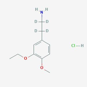 molecular formula C11H18ClNO2 B12299683 2-(3-Ethoxy-4-methoxyphenyl)ethyl-1,1,2,2-D4-amine hcl 