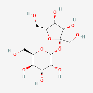 molecular formula C12H22O11 B12299686 (2R,3R,4R,5R,6R)-2-[(2S,3S,4R,5R)-3,4-dihydroxy-2,5-bis(hydroxymethyl)oxolan-2-yl]oxy-6-(hydroxymethyl)oxane-3,4,5-triol 