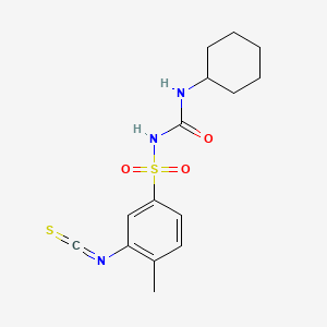 molecular formula C15H19N3O3S2 B1229969 N-((Cyclohexylamino)carbonyl)-3-isothiocyanato-4-methylbenzenesulfonamide CAS No. 70324-56-0
