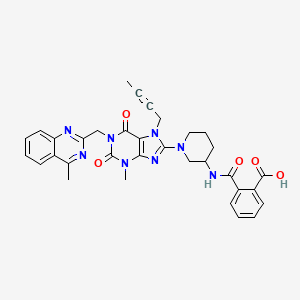 2-[[1-[7-But-2-ynyl-3-methyl-1-[(4-methylquinazolin-2-yl)methyl]-2,6-dioxopurin-8-yl]piperidin-3-yl]carbamoyl]benzoic acid