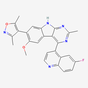 9H-Pyrimido[4,5-b]indole, 7-(3,5-dimethyl-4-isoxazolyl)-4-(6-fluoro-4-quinolinyl)-6-methoxy-2-methyl-