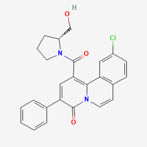 molecular formula C25H21ClN2O3 B1229972 (R)-1-((10-氯-4-氧代-3-苯基-4H-苯并(a)喹喔啉-1-基)羰基)-2-吡咯烷甲醇 CAS No. 104604-66-2