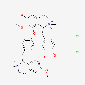 9,10,21,25-Tetramethoxy-15,15,30,30-tetramethyl-7,23-dioxa-15,30-diazoniaheptacyclo[22.6.2.23,6.18,12.118,22.027,31.016,34]hexatriaconta-3(36),4,6(35),8(34),9,11,18(33),19,21,24,26,31-dodecaene;dichloride