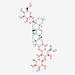 beta-D-Glucopyranosiduronic acid, (2beta,3beta)-28-(beta-D-glucopyranosyloxy)-2-hydroxy-28-oxoolean-12-en-3-yl 3-O-(6-deoxy-alpha-L-mannopyranosyl)-