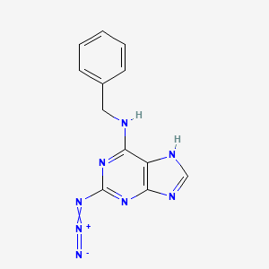 molecular formula C12H10N8 B1229976 Methylene-2-azido-6-benzylaminopurine CAS No. 61716-00-5