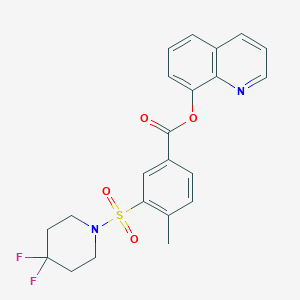 molecular formula C22H20F2N2O4S B12299774 2-fluoro QMPSB CAS No. 2707165-48-6