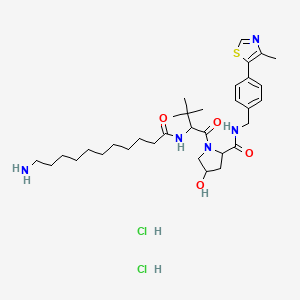 1-[2-(11-aminoundecanamido)-3,3-dimethylbutanoyl]-4-hydroxy-N-{[4-(4-methyl-1,3-thiazol-5-yl)phenyl]methyl}pyrrolidine-2-carboxamide dihydrochloride