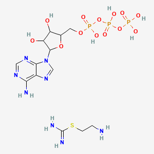 molecular formula C13H25N8O13P3S B12299784 2-Aminoethyl carbamimidothioate;[[5-(6-aminopurin-9-yl)-3,4-dihydroxyoxolan-2-yl]methoxy-hydroxyphosphoryl] phosphono hydrogen phosphate 