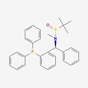 molecular formula C30H32NOPS B12299796 (R)-N-((S)-(2-(Diphenylphosphino)phenyl)(phenyl)methyl)-N,2-dimethylpropane-2-sulfinamide 