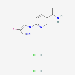 molecular formula C10H13Cl2FN4 B12299817 (R)-1-(6-(4-Fluoro-1H-pyrazol-1-yl)pyridin-3-yl)ethanamine dihydrochloride 