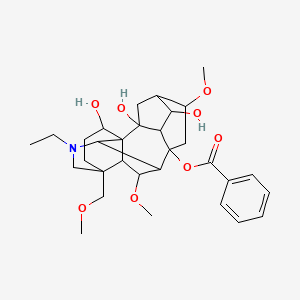 molecular formula C31H43NO8 B12299845 [11-Ethyl-2,4,16-trihydroxy-6,18-dimethoxy-13-(methoxymethyl)-11-azahexacyclo[7.7.2.12,5.01,10.03,8.013,17]nonadecan-8-yl] benzoate 