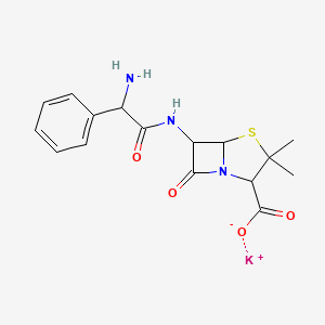 molecular formula C16H18KN3O4S B12299849 Potassium;6-[(2-amino-2-phenylacetyl)amino]-3,3-dimethyl-7-oxo-4-thia-1-azabicyclo[3.2.0]heptane-2-carboxylate 