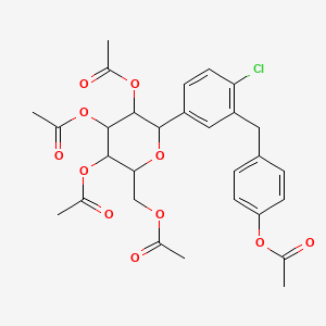 [3,4,5-Triacetyloxy-6-[3-[(4-acetyloxyphenyl)methyl]-4-chlorophenyl]oxan-2-yl]methyl acetate