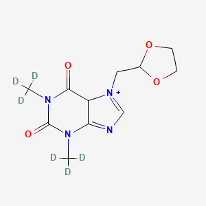 molecular formula C11H15N4O4+ B12299882 7-(1,3-dioxolan-2-ylmethyl)-1,3-bis(trideuteriomethyl)-5H-purin-7-ium-2,6-dione 