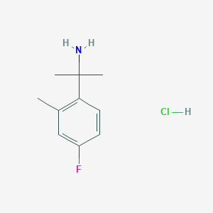 molecular formula C10H15ClFN B12299897 2-(4-Fluoro-2-methylphenyl)propan-2-amine hydrochloride 