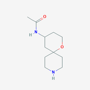 molecular formula C11H20N2O2 B12299922 N-(1-oxa-9-azaspiro[5.5]undecan-4-yl)acetamide 