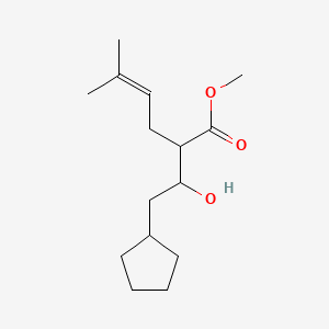 molecular formula C15H26O3 B12299930 Methyl 2-(2-cyclopentyl-1-hydroxyethyl)-5-methylhex-4-enoate 