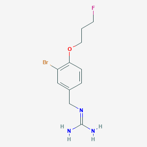 molecular formula C11H15BrFN3O B12299957 Guanidine, N-((3-bromo-4-(3-fluoropropoxy)phenyl)methyl)- CAS No. 1037359-46-8