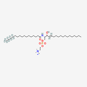 molecular formula C39H79N2O6P B12300016 [(E,2S,3R)-3-hydroxy-2-(13,13,14,14,15,15,16,16,16-nonadeuteriohexadecanoylamino)octadec-4-enyl] 2-(trimethylazaniumyl)ethyl phosphate 