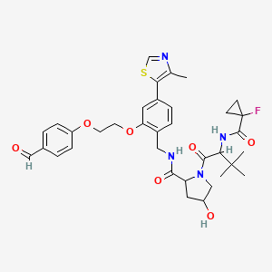 1-[2-[(1-fluorocyclopropanecarbonyl)amino]-3,3-dimethylbutanoyl]-N-[[2-[2-(4-formylphenoxy)ethoxy]-4-(4-methyl-1,3-thiazol-5-yl)phenyl]methyl]-4-hydroxypyrrolidine-2-carboxamide