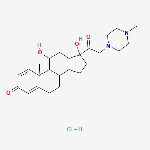 molecular formula C26H39ClN2O4 B12300036 11beta,17-Dihydroxy-21-(4-methyl-1-piperazinyl)pregna-1,4-diene-3,20-dione monohydrochloride 