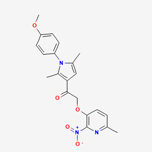 molecular formula C21H21N3O5 B1230004 1-[1-(4-Methoxyphenyl)-2,5-dimethyl-3-pyrrolyl]-2-[(6-methyl-2-nitro-3-pyridinyl)oxy]ethanone 
