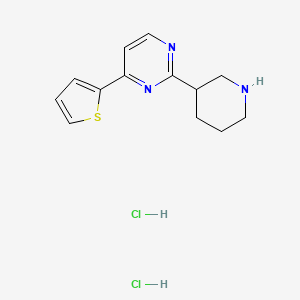 molecular formula C13H17Cl2N3S B12300067 2-(Piperidin-3-yl)-4-(thiophen-2-yl)pyrimidine dihydrochloride 