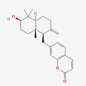 2H-1-Benzopyran-2-one, 7-[[(1R,4aS,6R,8aS)-decahydro-6-hydroxy-5,5,8a-trimethyl-2-methylene-1-naphthalenyl]methyl]-