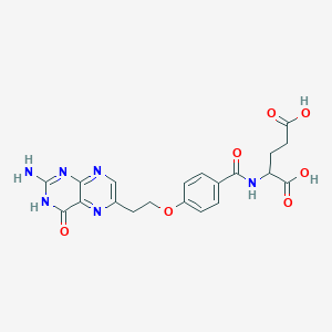 molecular formula C20H20N6O7 B12300122 2-[[4-[2-(2-amino-4-oxo-3H-pteridin-6-yl)ethoxy]benzoyl]amino]pentanedioic acid 