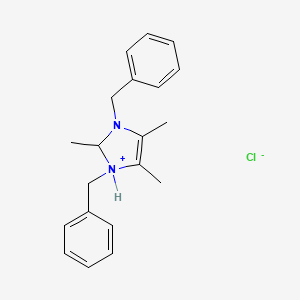 molecular formula C20H25ClN2 B12300159 1H-Imidazolium, 2,4,5-trimethyl-1,3-bis(phenylmethyl)-, chloride 