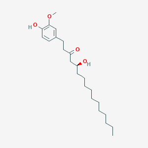 molecular formula C23H38O4 B12300174 3-Hexadecanone, 5-hydroxy-1-(4-hydroxy-3-methoxyphenyl)-, (S)- CAS No. 104264-55-3