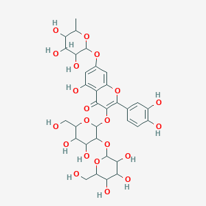 molecular formula C33H40O21 B12300175 Flavonol base + 4O, O-Hex-Hex, O-dHex 