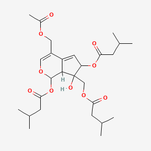 [4-(acetyloxymethyl)-7-hydroxy-1,6-bis(3-methylbutanoyloxy)-6,7a-dihydro-1H-cyclopenta[c]pyran-7-yl]methyl 3-methylbutanoate