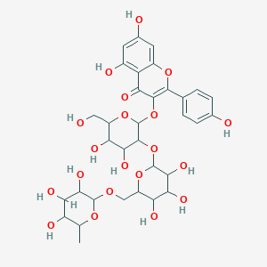 molecular formula C33H40O20 B12300216 Kaempferol-3-O-alpha-L-rhamnopyranosyl-(1-->6)-beta-D-glucopyranosyl-(1-->2)-beta-D-glucopyranoside 