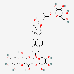 2-[4-hydroxy-2-(hydroxymethyl)-6-[[6-hydroxy-7,9,13-trimethyl-6-[3-methyl-4-[3,4,5-trihydroxy-6-(hydroxymethyl)oxan-2-yl]oxybutyl]-5-oxapentacyclo[10.8.0.02,9.04,8.013,18]icos-18-en-16-yl]oxy]-5-(3,4,5-trihydroxy-6-methyloxan-2-yl)oxyoxan-3-yl]oxy-6-methyloxane-3,4,5-triol