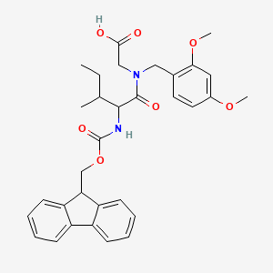 molecular formula C32H36N2O7 B12300246 2-[(2,4-dimethoxyphenyl)methyl-[2-(9H-fluoren-9-ylmethoxycarbonylamino)-3-methylpentanoyl]amino]acetic acid 