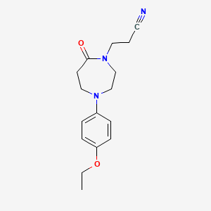 molecular formula C16H21N3O2 B12300254 1H-1,4-Diazepine-1-propanenitrile, 4-(4-ethoxyphenyl)hexahydro-7-oxo- CAS No. 1000343-60-1