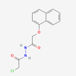 molecular formula C14H13ClN2O3 B12300256 2-chloro-N'-(2-(naphthalen-1-yloxy)acetyl)acetohydrazide 