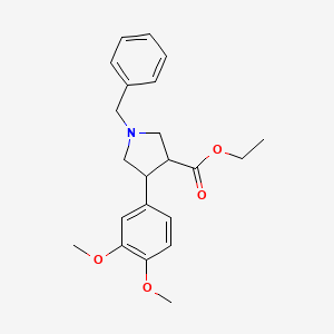 molecular formula C22H27NO4 B12300322 Ethyl 1-benzyl-4-(3,4-dimethoxyphenyl)pyrrolidine-3-carboxylate 