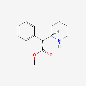 molecular formula C14H19NO2 B1230036 methyl (R)-phenyl[(S)-piperidin-2-yl]acetate CAS No. 52703-69-2