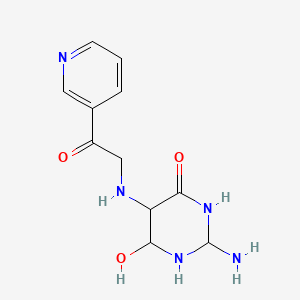 2-Amino-6-hydroxy-5-[(2-oxo-2-pyridin-3-ylethyl)amino]-1,3-diazinan-4-one