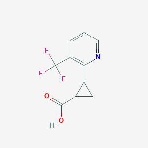 molecular formula C10H8F3NO2 B12300398 trans-2-(3-(Trifluoromethyl)pyridin-2-yl)cyclopropane-1-carboxylic acid 