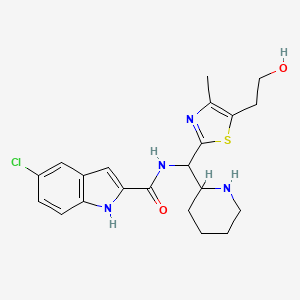 5-chloro-N-((5-(2-hydroxyethyl)-4-methylthiazol-2-yl)(piperidin-2-yl)methyl)-1H-indole-2-carboxamide