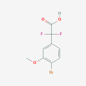 molecular formula C9H7BrF2O3 B12300441 2-(4-Bromo-3-methoxyphenyl)-2,2-difluoroacetic acid 