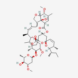 molecular formula C49H74O14 B12300451 (1'R,2R,3S,4'S,6S,8'R,10'Z,12'S,13'S,14'Z,20'R,21'R,24'S)-2-[(2S)-butan-2-yl]-24'-hydroxy-12'-[(2R,4S,5S,6S)-5-[(2S,4S,5S,6S)-5-hydroxy-4-methoxy-6-methyloxan-2-yl]oxy-4-methoxy-6-methyloxan-2-yl]oxy-21'-methoxy-3,11',13',22'-tetramethylspiro[2,3-dihydropyran-6,6'-3,7,19-trioxatetracyclo[15.6.1.14,8.020,24]pentacosa-10,14,16,22-tetraene]-2'-one 