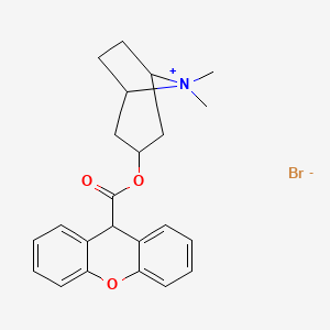 molecular formula C23H26BrNO3 B12300452 (8,8-dimethyl-8-azoniabicyclo[3.2.1]octan-3-yl) 9H-xanthene-9-carboxylate;bromide 