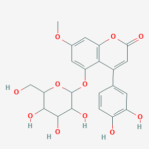 molecular formula C22H22O11 B12300463 4-(3,4-Dihydroxyphenyl)-5-(beta-D-glucopyranosyloxy)-7-methoxy-2H-1-benzopyran-2-one 